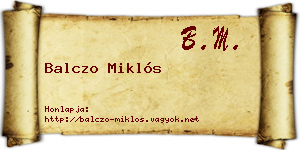 Balczo Miklós névjegykártya