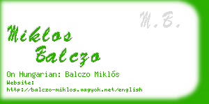 miklos balczo business card