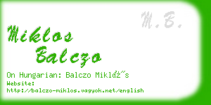 miklos balczo business card